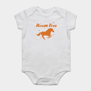 Roam Free Wild Horse Boho Retro 70s Baby Bodysuit